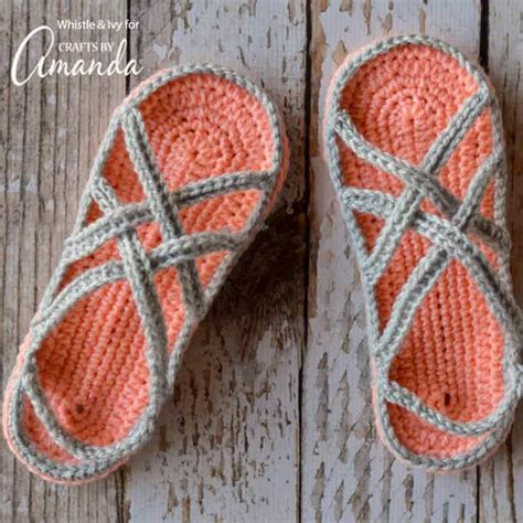 Crochet Sandals: an adorable adult craft making crochet slippers!