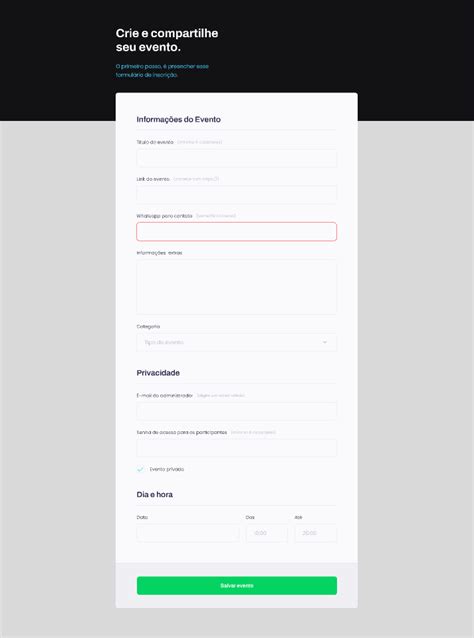 Formul Rio De Cadastro De Eventos Figma Community