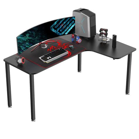 EUREKA ERGONOMIC L Shaped Gaming Computer Desk 60 inch with Free Mousepad, Multi-Functional ...