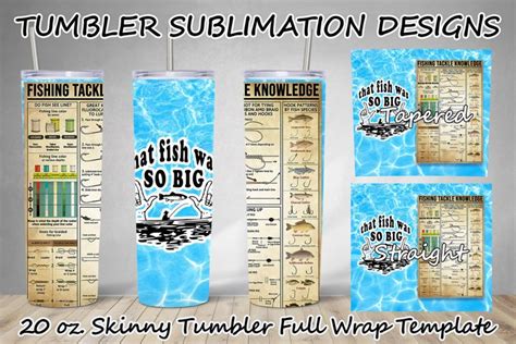 Oz Skinny Tumbler Wrap Fishing Knowledge Sublimation Design Png