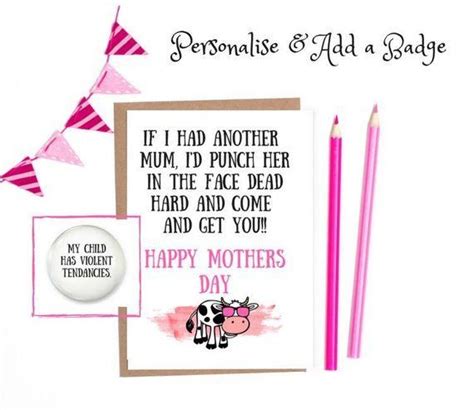 Sarcastic Mothers Day Cards Funny Mothers Day Cards Personalised Birthday Cards For Mom