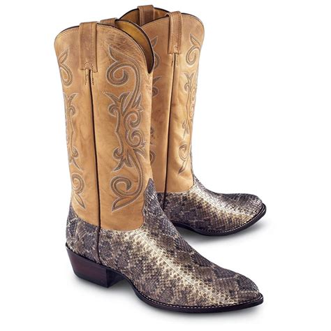 Men's Nocona™ Diamondback Rattlesnake Boots, Natural - 107781, Cowboy ...