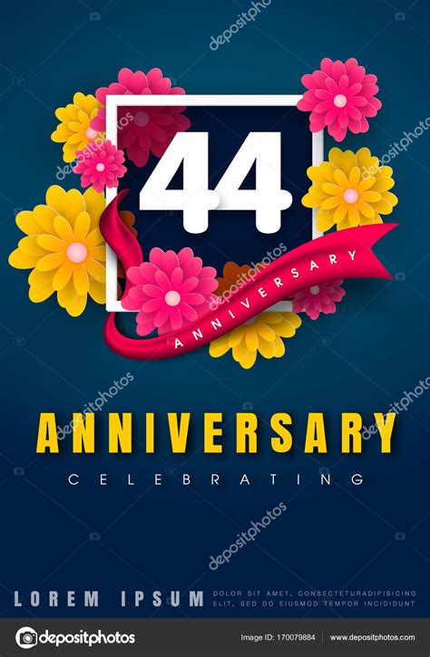 Anniversary Invitation Card Template Design Stock Vector Image By