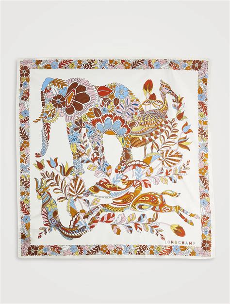 Longchamp Silk Scarf In Forêt Print Holt Renfrew