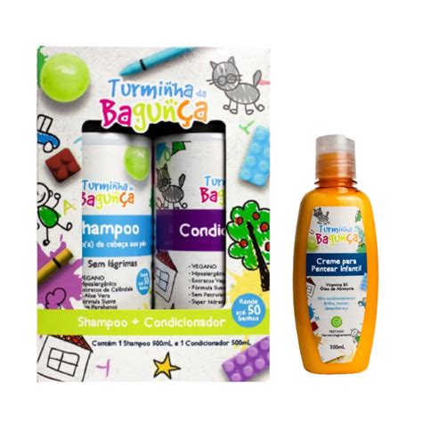 Kit Shampoo E Condicionador Mais Creme Para Pentear Infantil