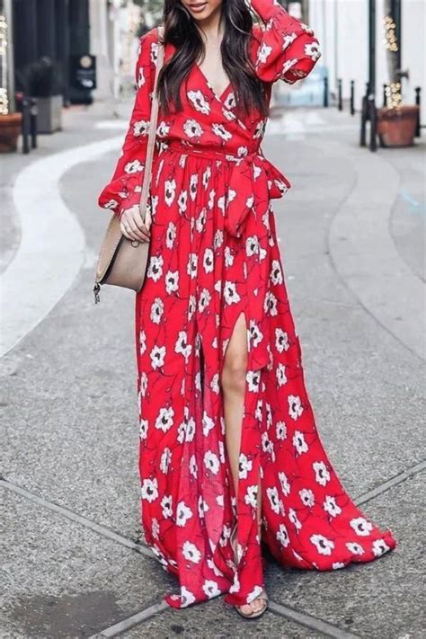 Wondrous Floral Deep V Maxi Dress Video Video In Maxi Dress