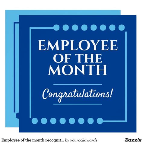 Employee Of The Month Recognition Award Card Incentives