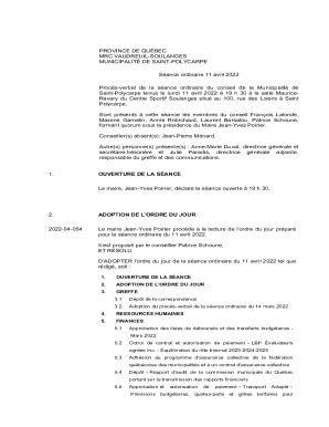 Remplissable En Ligne Municipalit De Saint Polycarpe Faxer Email