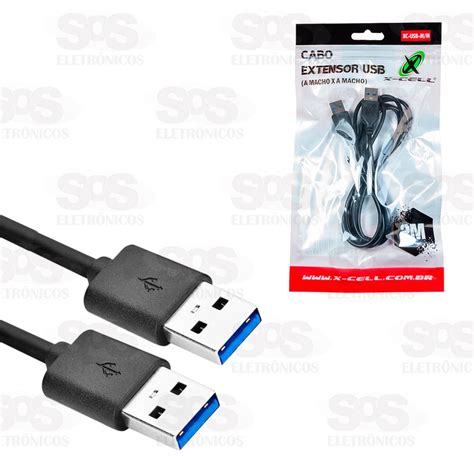 Cabo Extensor USB Macho Para USB Macho 2 Metros X Cell XC USB M M