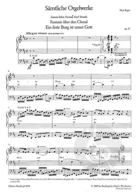 Max Reger Organ Sheet Music Buy Sheet Music Online