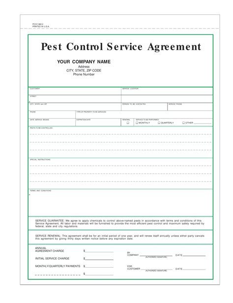 Blank Pest Control Contract Template Fill Out And Print Pdfs