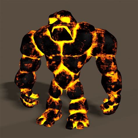 Modelo 3d Personaje De Lava Golem Rock Monster 3d 2 Turbosquid 1485897