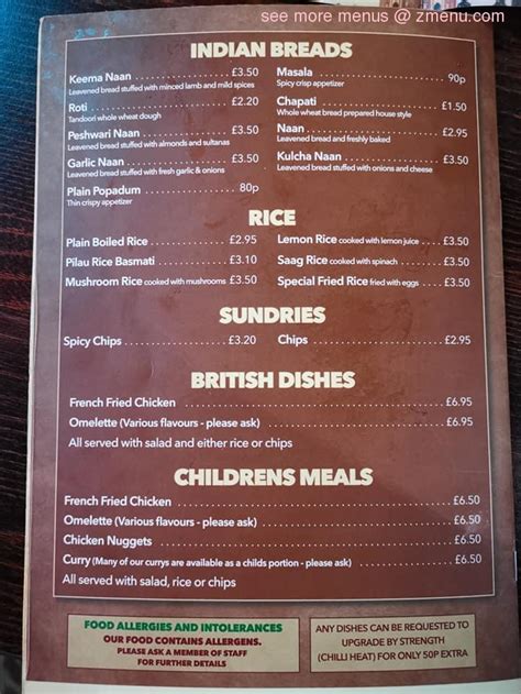 Menu at Sheesh restaurant, Llanelli