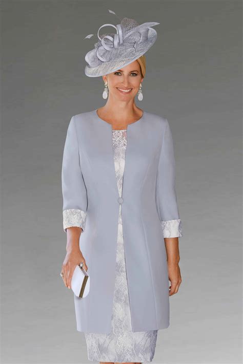 Short Fitted Lace Dress With Matching Coat 29070 Catherines Of Partick