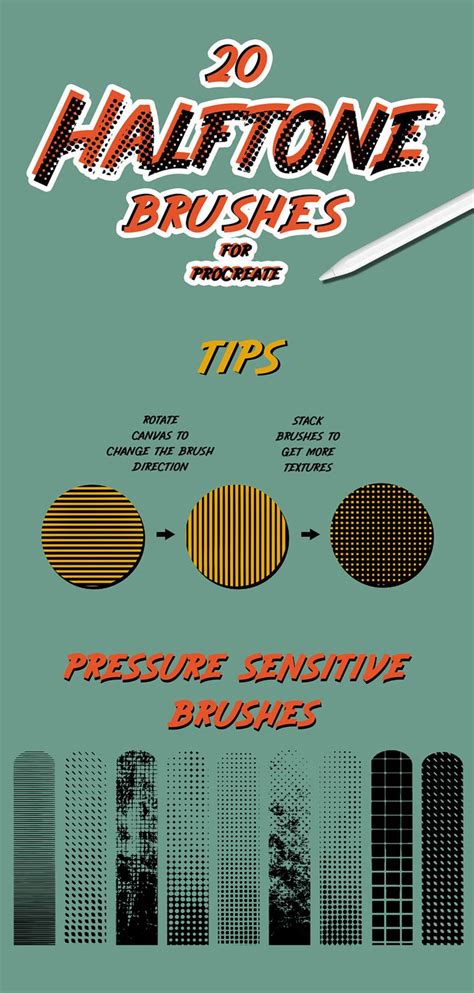 Halftone Brushes For Procreate A Brush Add On By Seamlessteam