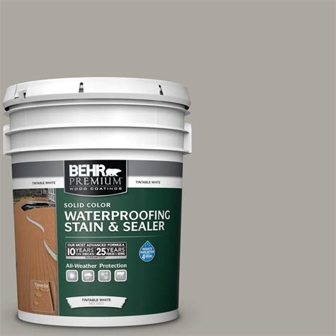 Behr Premium 5 Gal N360 3 Still Gray Solid Waterproofing Exterior