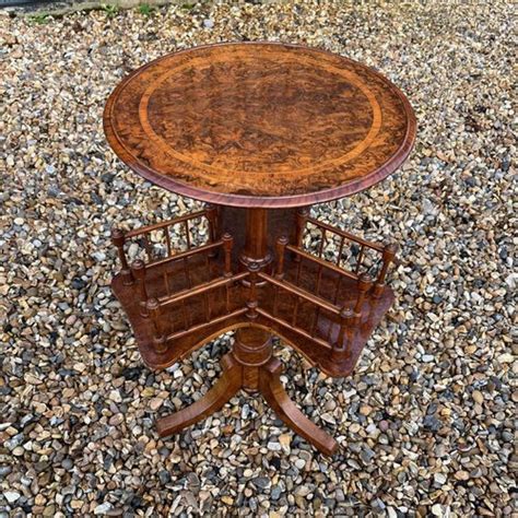 Victorian Burr Walnut Revolving Book Table 1900 For Sale At Pamono