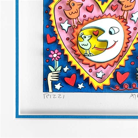 James Rizzi THE SUN THE MOON AND OUR LOVE Abstract 3d Pop Art