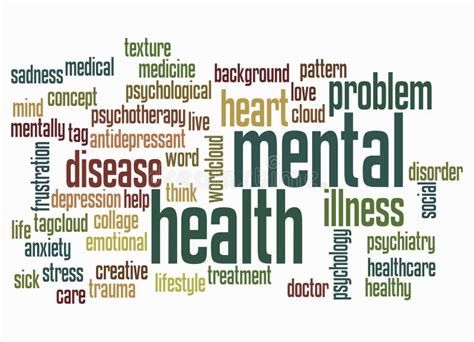 Word Cloud With Mental Health Concept Isolated On A White Background Stock Illustration