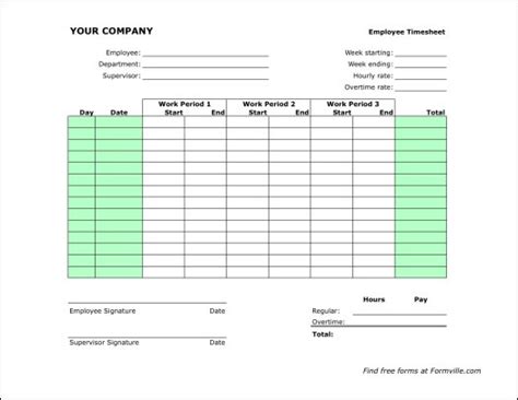 Free Printable Bi Weekly Timesheet Template LINK