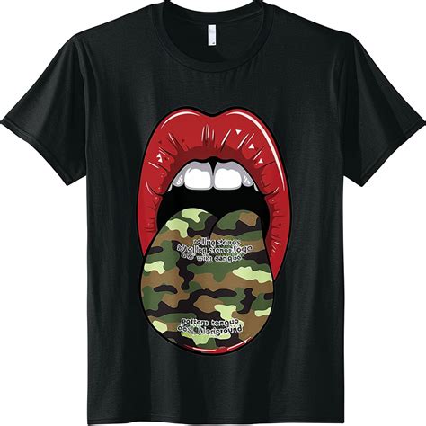 Unleash Your Inner Rockstar With Our Exclusive Camo Tongue Black Tshirt Stand Out In Style