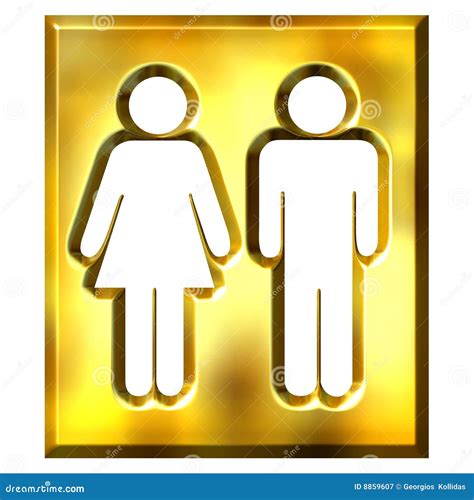 3d Golden Unisex Sign Stock Illustration Illustration Of Isolated 8859607