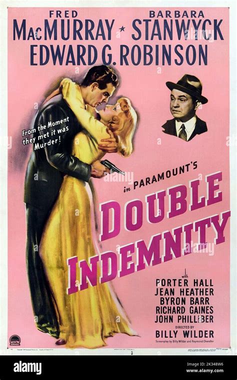 Vintage 1940s Film Poster DOUBLE INDEMNITY 1944 Director BILLY