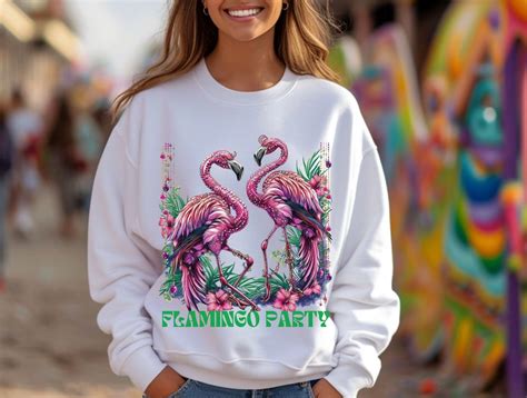 Bejeweled Flamingo Dance Party Sweatshirt Flamingo Lover Sweater Mardi Gras Flamingo Hoodie