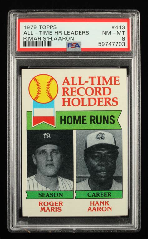 Roger Maris Atl Hank Aaron Topps Psa Pristine Auction