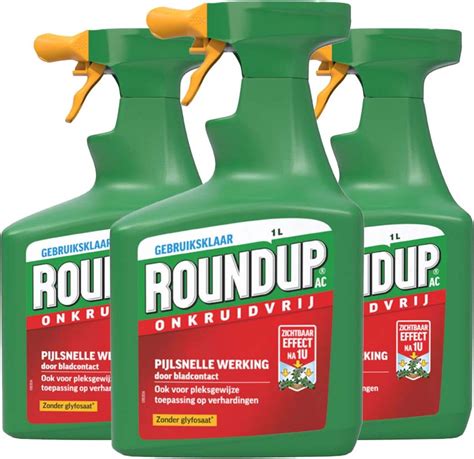 Roundup AC Snel Onkruidvrij Kant En Klaar Sprayer 3 X 1 Liter