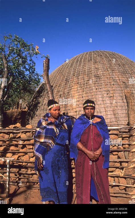 Colorful Women In Native Zulu Tribe At Shakaland Center South Africa