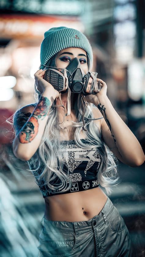 Girls Gas Mask Photography Hd Phone Wallpaper Rare Gallery