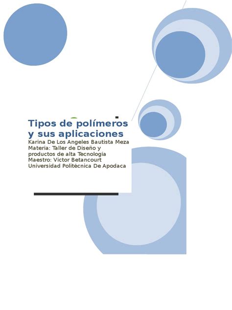 PDF Tipos de Polímeros y Sus Aplicaciones docx BAMKS DOKUMEN TIPS