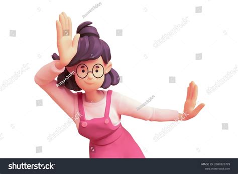 Portrait Smiling Cute Brunette Girl Glasses Stock Illustration 2089223779 Shutterstock