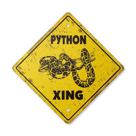 Python Vintage Crossing Sign Zone Xing Indoor Outdoor Plastic 17