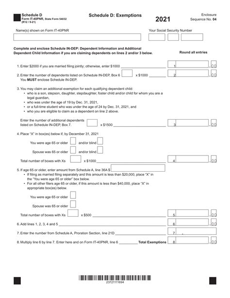 Form It 40pnr State Form 54032 Schedule D 2021 Fill Out Sign