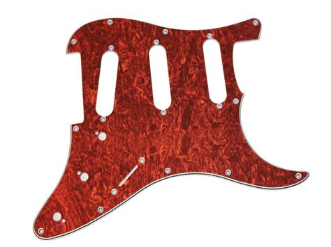 Cool Red Tortoise Shell Pickguard 3 Ply 11 Hole For Strat Guitar SSS