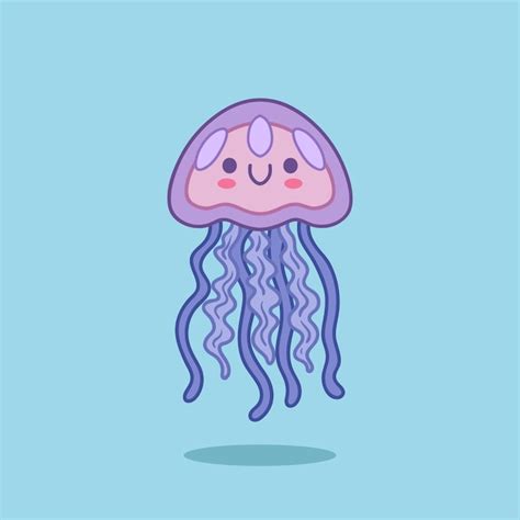 Premium Vector Cartoon Cute Jellyfish Ocean Jellyfish Cute Illustration