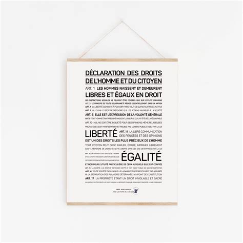 Affiche Déclaration des droits de l homme poster avec du texte et des