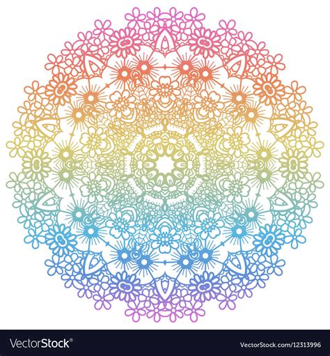 Round Rainbow Mandala Background Royalty Free Vector Image