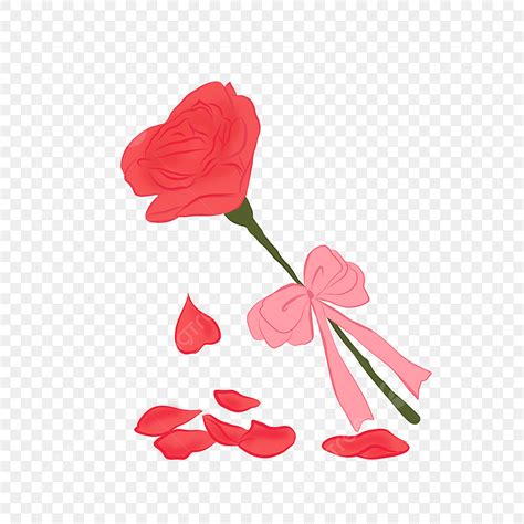 Rose Petals Falling Hd Transparent Illustration Of Red Rose With