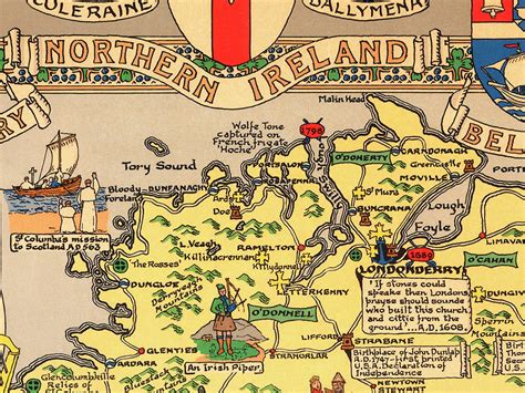 Historical Map of the History of Ireland Irish Map Art Print - Etsy