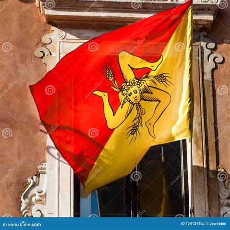 Sicily Symbol Of Three Legs Representing Three Corners Of The Is Stock