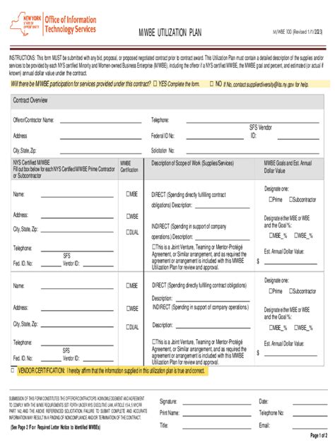 Fillable Online Mwbe Utilization Plan Docx Fax Email Print Pdffiller