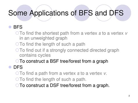 PPT - Applications of BFS and DFS PowerPoint Presentation, free ...