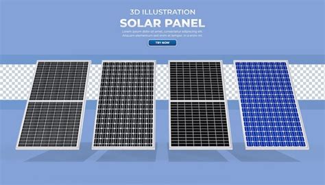 Premium Psd Realistic 3d Illustration Of 4 Types Solar Panels