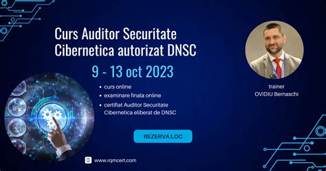 Auditor Securitate Cibernetica Autorizat DNSC In Romania RQM Cert