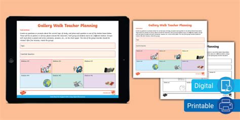 Gallery Walk Template Th Grade Resource Twinkl Usa Worksheets