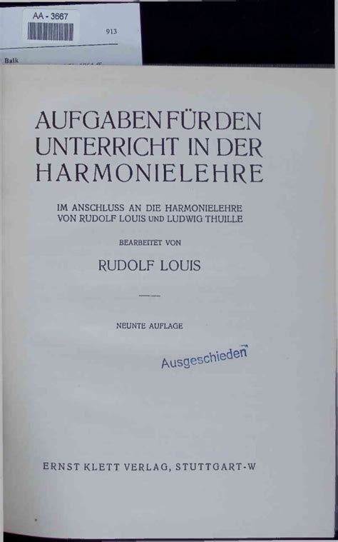 Aufgaben F R Den Unterricht In Der Harmonielehre Aa Neunte