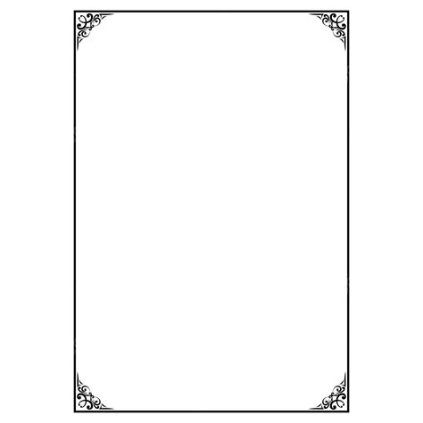 Black A4 Border Line Combination A4 Border Borders Paper Png